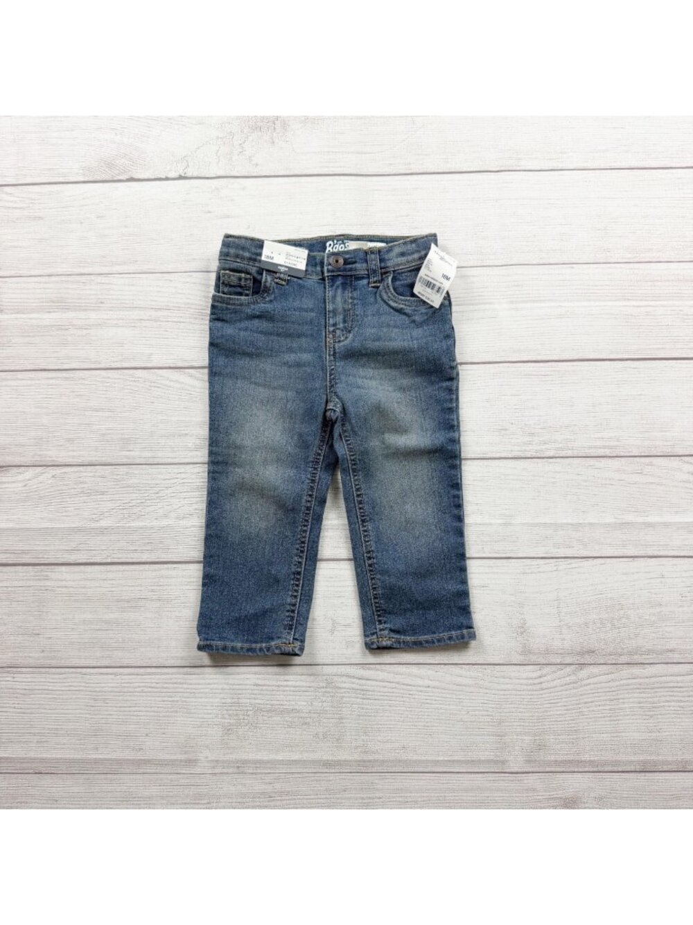 Oshkosh Bgosh Classic Fit Toddler Jeans Distressed Look Denim NWT 12-18 Months